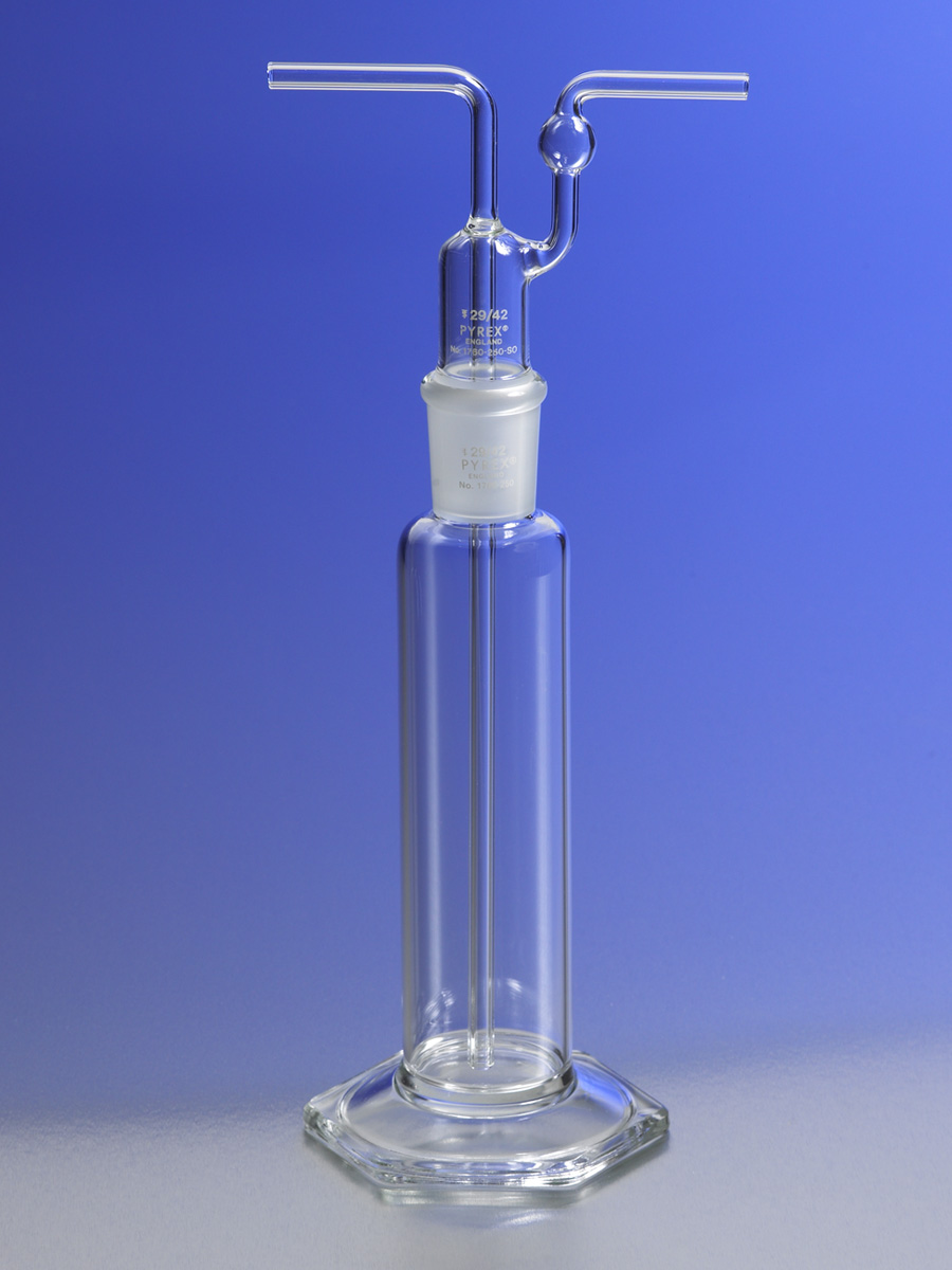 PYREX 125mL Gas Washing Bottle with Plain Tip Tube